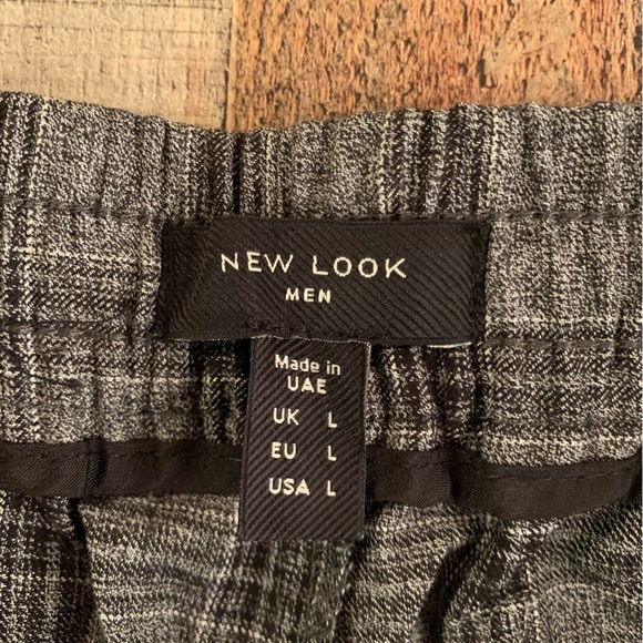 ASOS new look prince of wales check smart joggers in dark gray -L - Picture 3 of 9